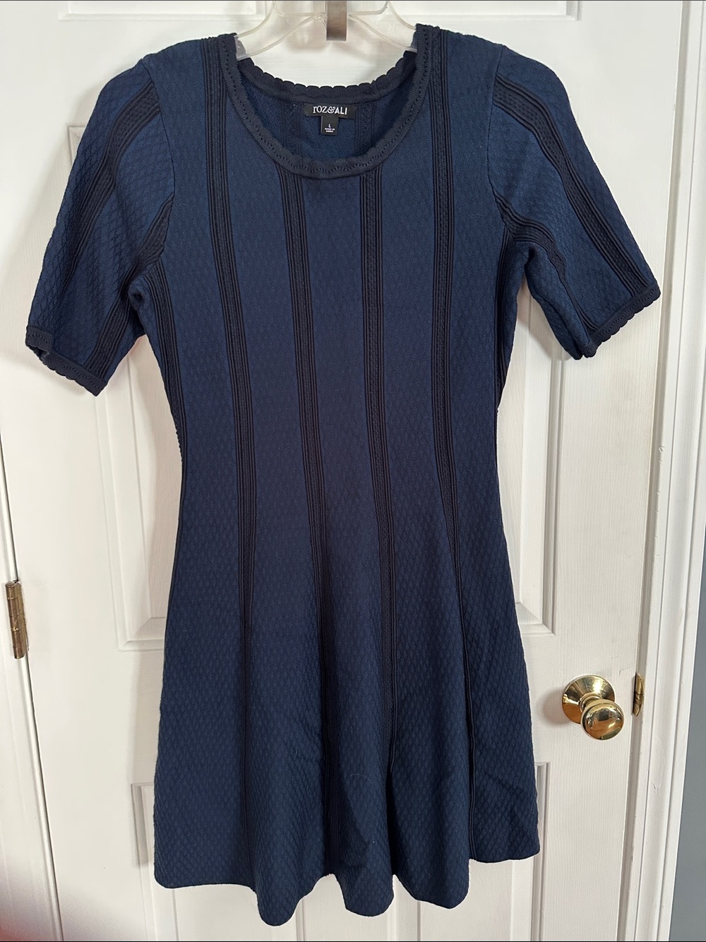 Roz & Ali Navy Short-Sleeve Mini Dress